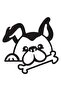 Dog and Bone Quality Sticker 20 X 20 cm