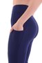 Navy Women's Pocketed Shaping / Sculpting Tummy-Control Sports Leggings - 4
