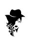 Woman with Hat Wall Decor Sticker 40 X 52 cm