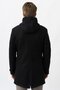 Black Slim Fit Hooded Zipper Closure Pocketed Cashmere Coat - 7