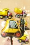Construction Vehicles Concept Birthday 1 Year Old Balloon Set Mini Size Dipper Dozer Mixer Truck Forklift Balloon - 5