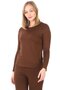 Women's Viscose T-Shirt & Trousers Set-Brown - 2