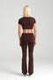 Comfort High Waist Flared Leggings Brown - 4