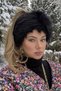 Plush Faux Fur Women's Black Elastic Heart Bandana Neck Collar