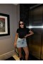 Women's Black Short Sleeve Bodysuit
