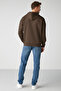 Steve Men's Soft Light Fabric Corded Oversize Hooded Kangaroo Pocket Brown Sweatshirt - 5