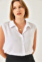 Women's White Sleeveless Viscose Shirt 60223 60271028 - 4