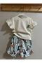 Girl's Muslin Bottom Cotton 2-Piece Set Green - 2