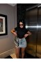 Women's Black Short Sleeve Bodysuit - 3