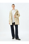 Oversized Faux Leather Parka with Snap Button Closure, Pockets, and Plush Lining Inside, with Hood. - 2