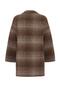 Plaid Patterned Double-Breasted Oversize Coat Brown 3020 - 8