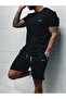 Unisex Black Seagull Desing Printed Oversize Bottom Top Shorts - T-Shirt and Shorts Summer