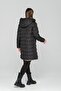 Hooded Double Sided Patterned Puffer Jacket Black-stone 6391 - 7