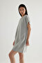 Women's Cotton Three Thread Short Sleeve Dress - 3