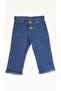Wide-Leg Girls' Denim Jeans Blue - 4