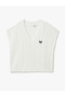 V-Neck Oversize Hair Knitted Sweater with Embroidery Detail - 3