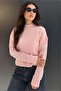 Pink Half Turtleneck Braided Knitwear Women's Sweater Mg2257 - 6