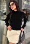 Black Half Turtleneck Braided Knitwear Women's Sweater Mg2257 - 6