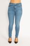 Women's Large Size Blue 5 Pocket Skinny Jean Trousers 65n34896