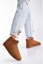Alessi Tan Ankle Length Short Shearling Women's Boots - 3
