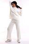 Women's Ecru Oversize Ribbed Bottom Top Knitwear Set 6308 - 2