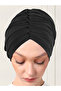 Plain Drawstring Practical Hijab Bonnet - Black - 4