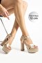 1-93535 12cm Platform High Thick Heeled Bridal/Evening Dress Shoes