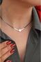 Italian Steel Necklace - with Mini Heart and Fine Detail - 5