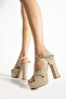 1-93535 12cm Platform High Thick Heeled Bridal/Evening Dress Shoes - 3