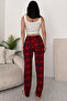 Women's Suede Plaid Patterned Pajamas - 5