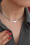 Italian Steel Necklace - with Mini Heart and Fine Detail - 7
