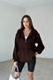 Women's 3 Thread Oversize Hooded Zippered Cardigan Sweatshirt