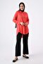 Pomegranate Flower-Shirt Neck Half-Plate Slit Long Back Tunic