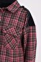 Pink-Black-Denim Garnished Tweed Shirt Tunic - 5