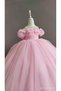 Girls' Pink Princess Dress - Puffy, Sleeveless, Satin Fabric, For Special Occasions - 5