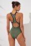 Theo Backless Swimming Swimsuit Khaki 241143 - 2