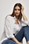 Beyaz Relaxed Fit Rahat Kesim Basic Gömlek - 6621a - 3