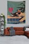 Holiday Lazy Cat with Glasses Nostalgic Car Stain Resistant Fabric Wall Cover Wall Tapestry Tapestry - 2