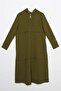 Haki01-Pis Stitched Cardigan with Stretch Fabric Zippers - 6