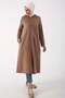 Mink-Pis Stitched Cardigan with Stretch Fabric Zippers