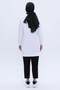 White-Cotton Raglan Sleeve Chain Embroidered Sweat Tunic - 4