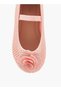 Flora Bella Textured Ballerina Shoes with Elastic and Flower Detail - 4