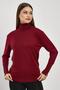 Burgundy Turtleneck Sleeve Detail Sweater 24369
