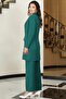 Parla Mono Collar Hijab Jacket Set Emerald - 3