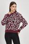 Burgundy Leopard Detail Knitwear Sweater 24342 - 6