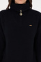 Women's Navy Blue V-Neck Zippered Sweater 50297086-Vr033 - 6