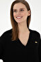 Women's Black V-Neck Sweater 50297120 -Vr046 - 2