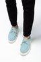 Frg1001-1 100% Genuine Calf Leather Men's Casual Shoes Lace-Up Daily Comfortable Sneaker Blue/White - 2
