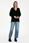 Women's Black V-Neck Sweater 50297120 -Vr046 - 4