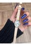 Vias Cream Leather Band Retro Women's Wristwatch - 5